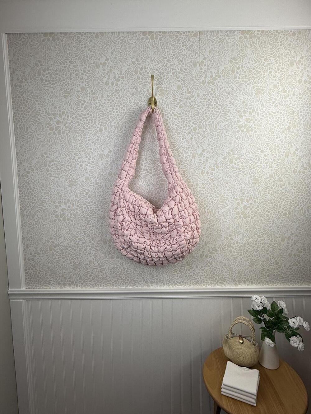 COS Oversized Light Pink Quilted Crossbody Bag - RARE